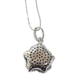 【中古】 デザインジュエリー フラワー カメリア ローズ ネックレス K18ホワイトゴールド ダイヤモンド ブラックダイヤモンド レディース【Aランク】