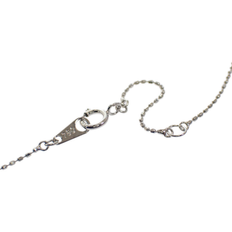 【中古】 デザインジュエリー フラワー カメリア ローズ ネックレス K18ホワイトゴールド ダイヤモンド ブラックダイヤモンド レディース【Aランク】