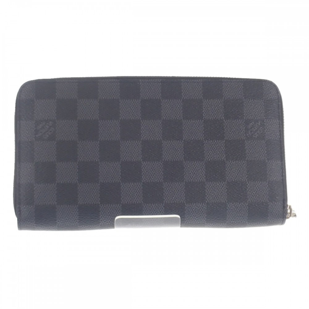 路易威登 LOUIS VUITTON Zippy Organizer NM N60111 Damier Graphite 棋盤格紋拉鍊長夾 黑色 男款【二手】【A級】