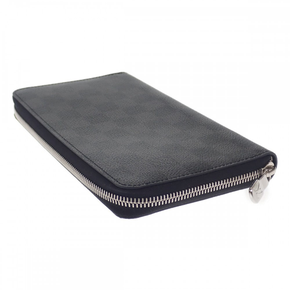 路易威登 LOUIS VUITTON Zippy Organizer NM N60111 Damier Graphite 棋盤格紋拉鍊長夾 黑色 男款【二手】【A級】