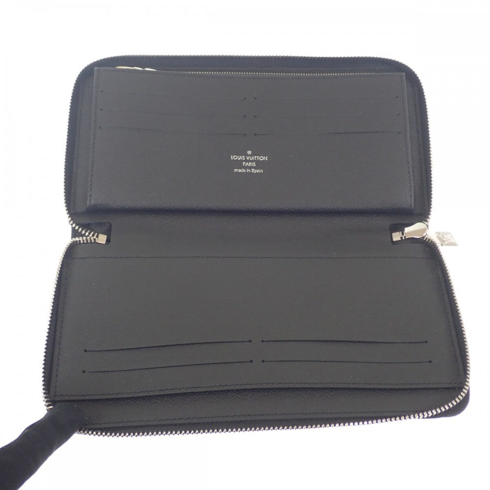 路易威登 LOUIS VUITTON Zippy Organizer NM N60111 Damier Graphite 棋盤格紋拉鍊長夾 黑色 男款【二手】【A級】