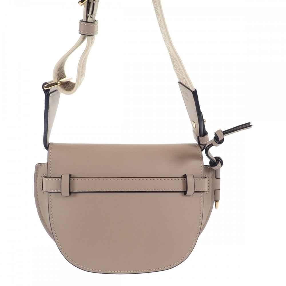 ロエベ LOEWE ゲート デュアルバッグミニ A650N46X13 ショルダーバッグ ソフトカーフスキン サンド ゴールド金具 レディース【中古】【Aランク】