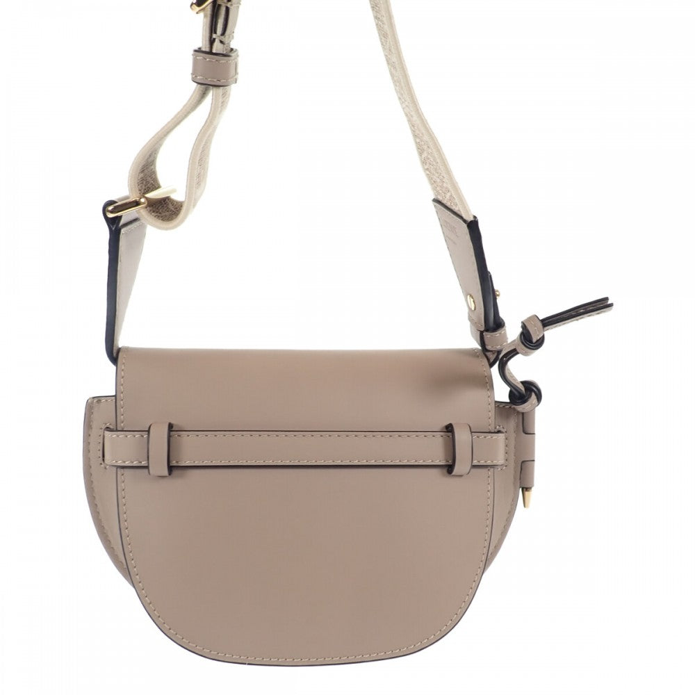 LOEWE 羅威 Gate Dual 迷你手袋 A650N46X13 肩背包 小牛皮 沙色 金色金屬配件 女款【中古】【A級品】
