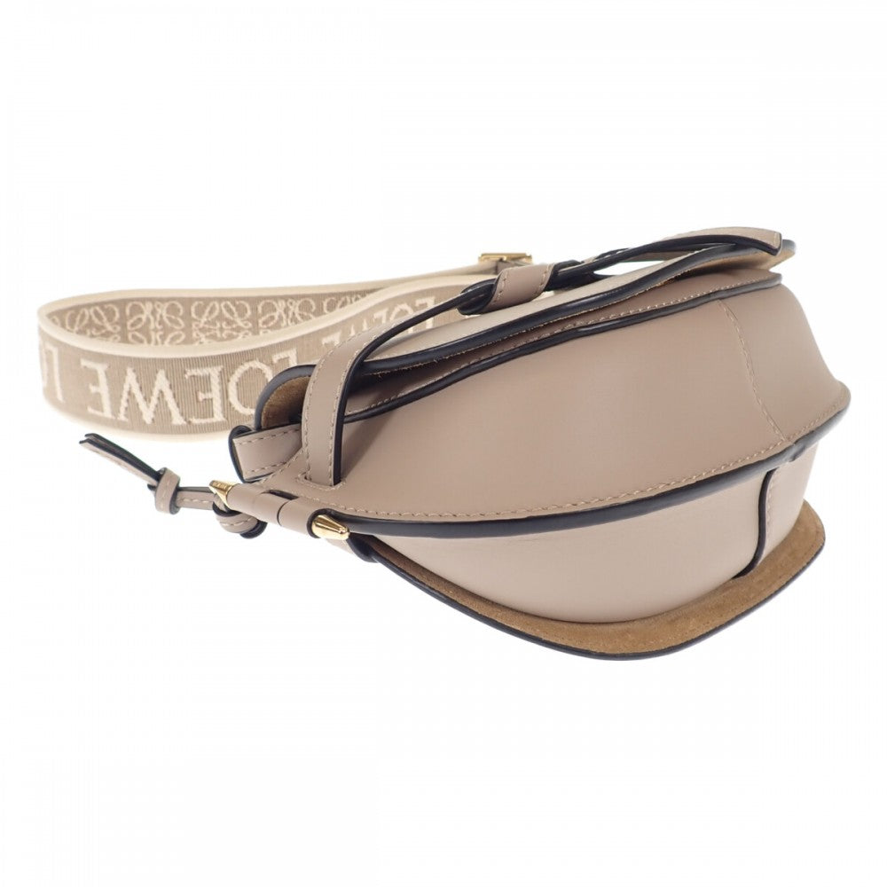 ロエベ LOEWE ゲート デュアルバッグミニ A650N46X13 ショルダーバッグ ソフトカーフスキン サンド ゴールド金具 レディース【中古】【Aランク】