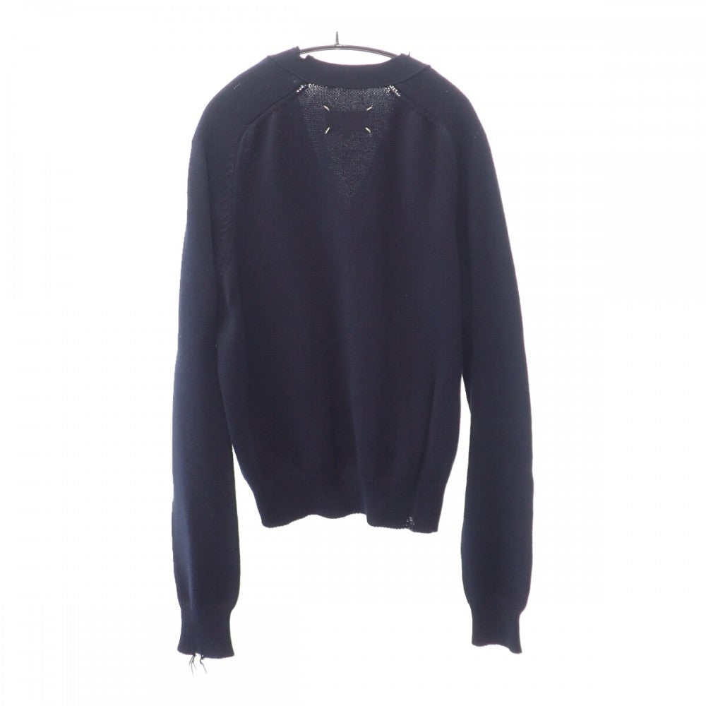 メゾンマルジェラ MAISON MARGIELA Decontracte ラグランスリーブ 2022SS L S51GP0255 カーディガン コットン ネイビー メンズ レディース【中古】【ABランク】