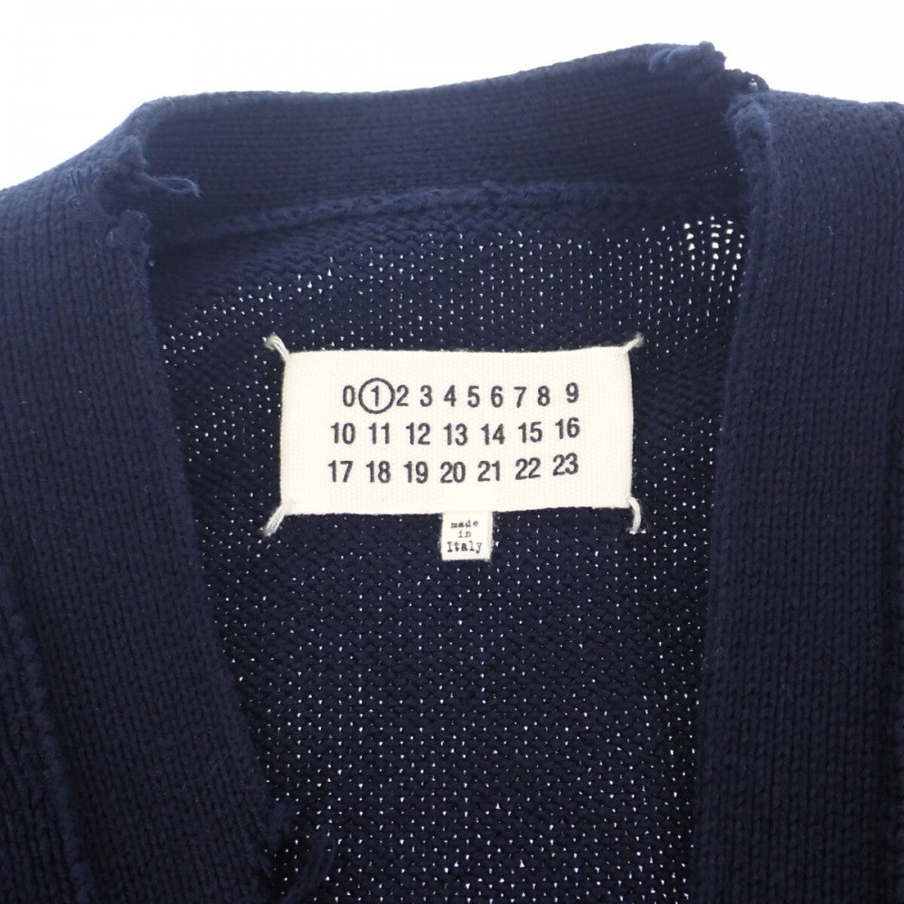 メゾンマルジェラ MAISON MARGIELA Decontracte ラグランスリーブ 2022SS L S51GP0255 カーディガン コットン ネイビー メンズ レディース【中古】【ABランク】