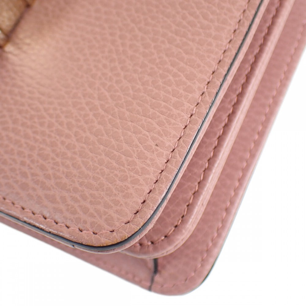 グッチ GUCCI インターロッキングG アウトレット ショルダーバッグ カーフ ピンク ゴールド金具 レディース【中古】【ABランク】