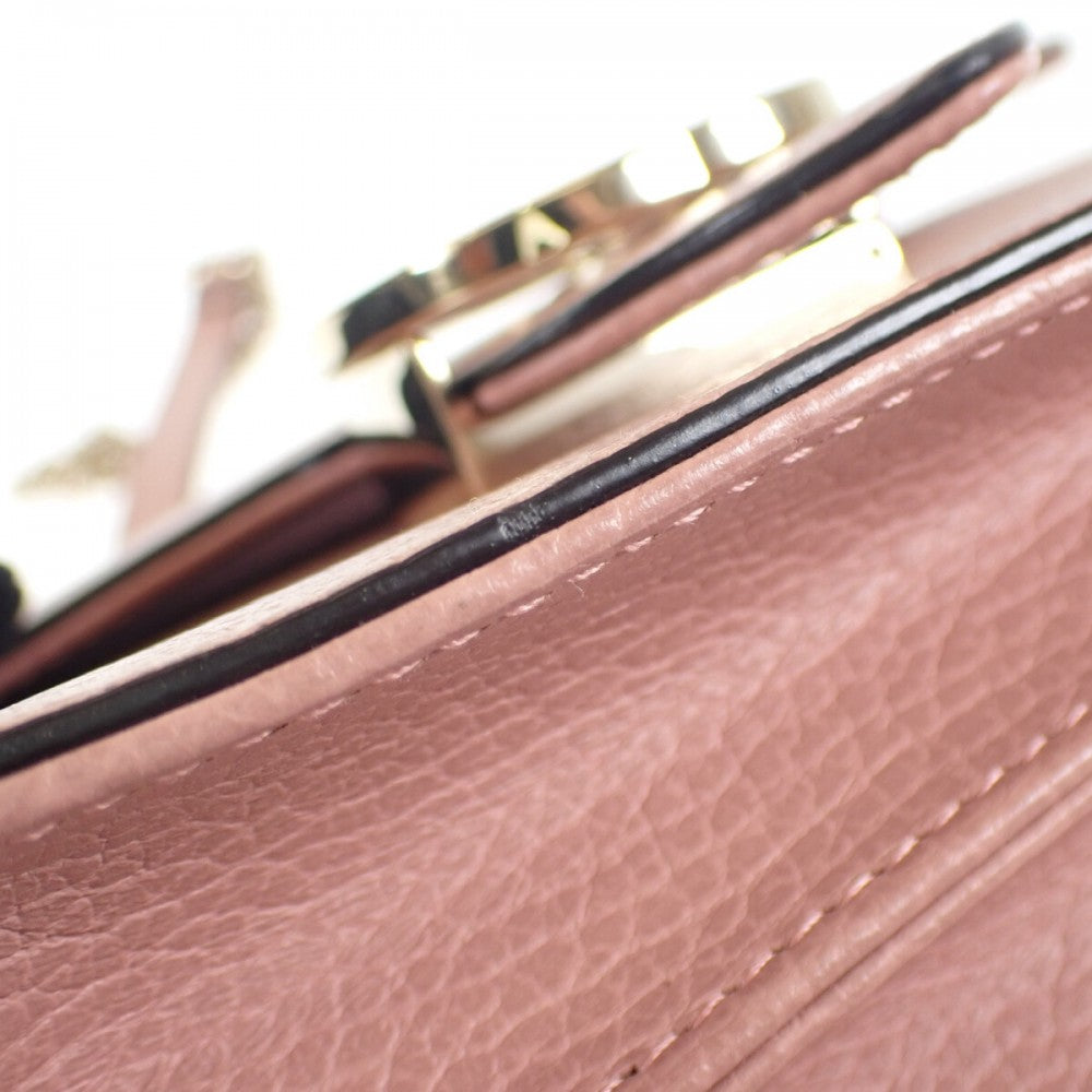 グッチ GUCCI インターロッキングG アウトレット ショルダーバッグ カーフ ピンク ゴールド金具 レディース【中古】【ABランク】