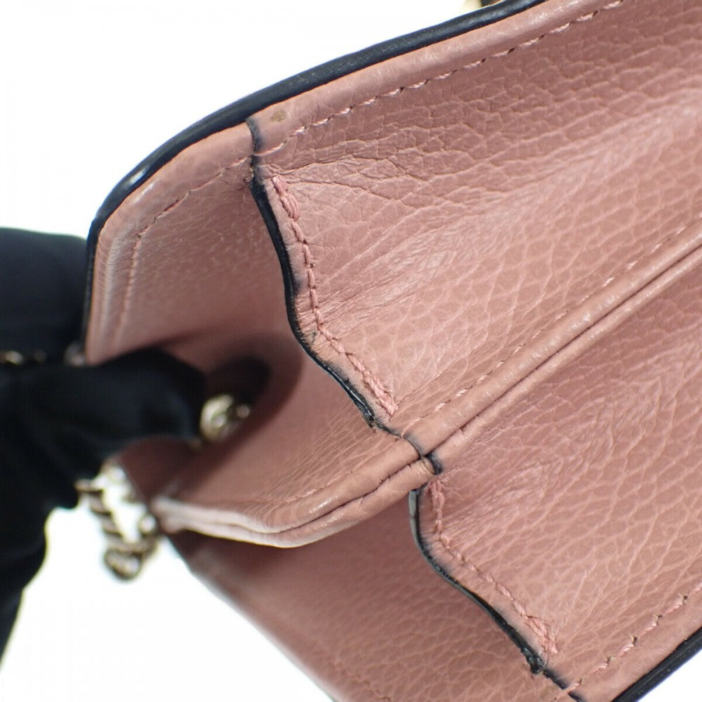 グッチ GUCCI インターロッキングG アウトレット ショルダーバッグ カーフ ピンク ゴールド金具 レディース【中古】【ABランク】