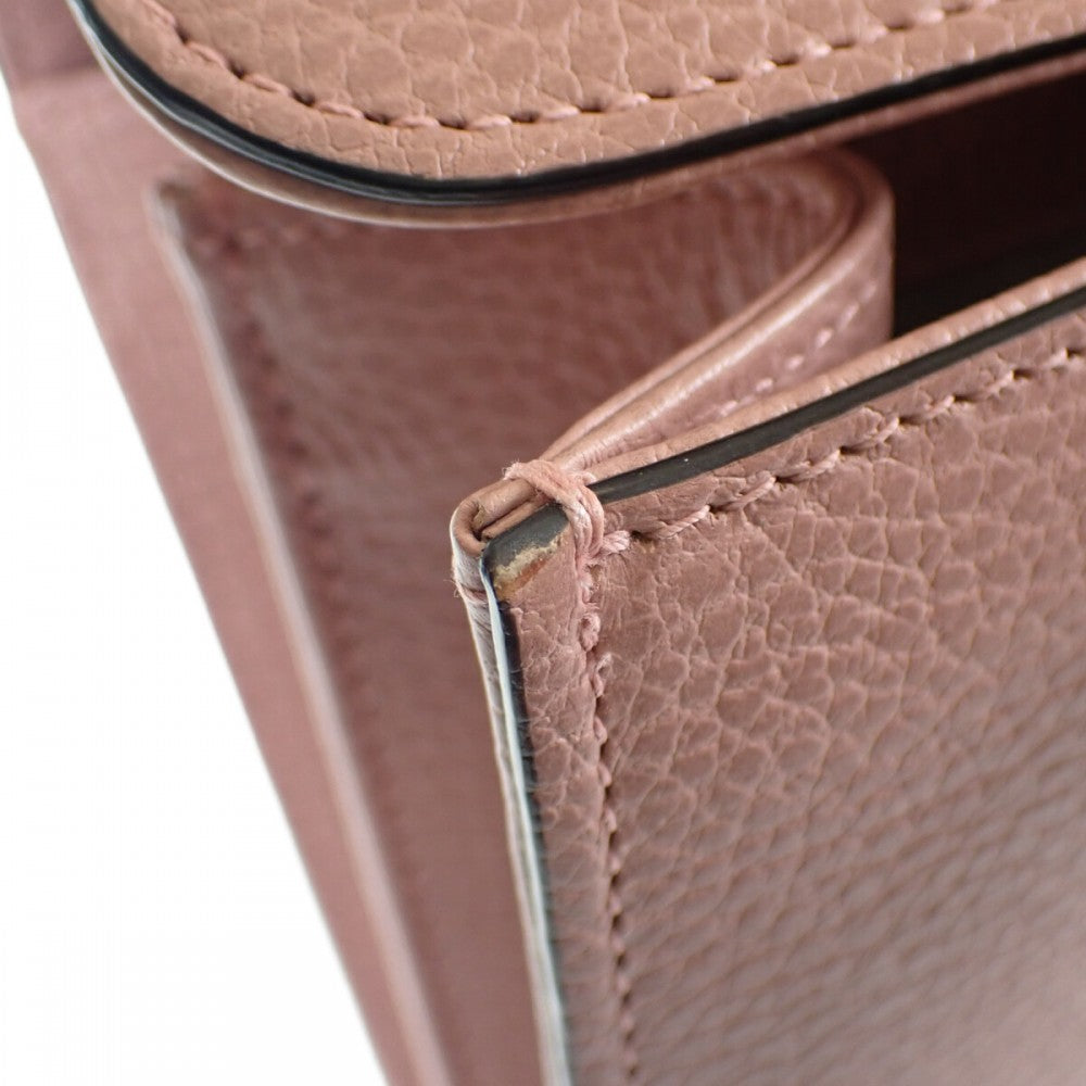 グッチ GUCCI インターロッキングG アウトレット ショルダーバッグ カーフ ピンク ゴールド金具 レディース【中古】【ABランク】