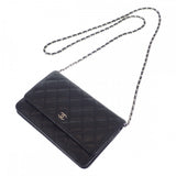 シャネル CHANEL マトラッセ クラシック チェーンウォレット ココマーク A33814_Y01864_C3906 長財布 キャビアスキン ブラック シルバー金具 レディース【中古】【Aランク】