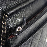 シャネル CHANEL マトラッセ クラシック チェーンウォレット ココマーク A33814_Y01864_C3906 長財布 キャビアスキン ブラック シルバー金具 レディース【中古】【Aランク】