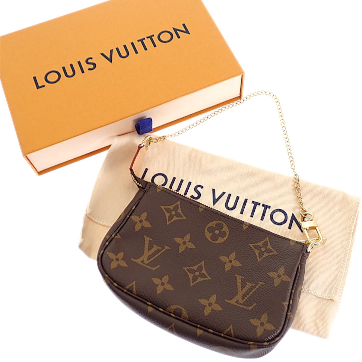 路易威登 LOUIS VUITTON 迷你手拿包 M58009 Monogram 花紋 手提包 棕色 女士【中古】【S級品】