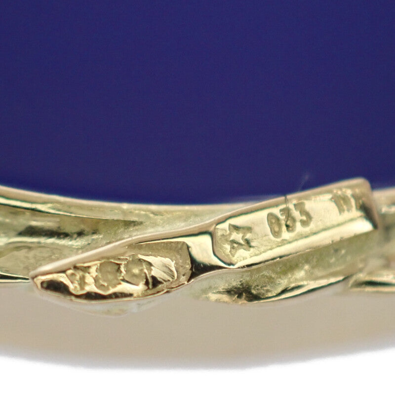 【中古】 K18 デザインジュエリー カメオ ブローチ K18イエローゴールド ブルー メノウ レディース【Aランク】