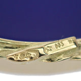 【中古】 K18 デザインジュエリー カメオ ブローチ K18イエローゴールド ブルー メノウ レディース【Aランク】