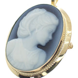 【中古】 K18 デザインジュエリー カメオ ブローチ K18イエローゴールド ネイビー メノウ レディース【Aランク】