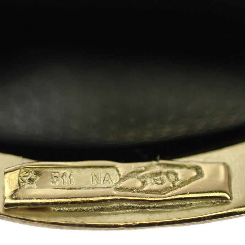 【中古】 K18 デザインジュエリー カメオ ブローチ K18イエローゴールド ネイビー メノウ レディース【Aランク】