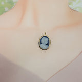 【中古】 K18 デザインジュエリー カメオ ブローチ K18イエローゴールド ネイビー メノウ レディース【Aランク】