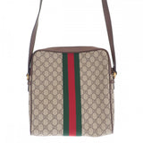グッチ GUCCI オフィディア GGスプリーム メッセンジャーバッグ ショルダーバッグ PVCコーティングキャンバス レザー ブラウン レディース【中古】【Aランク】