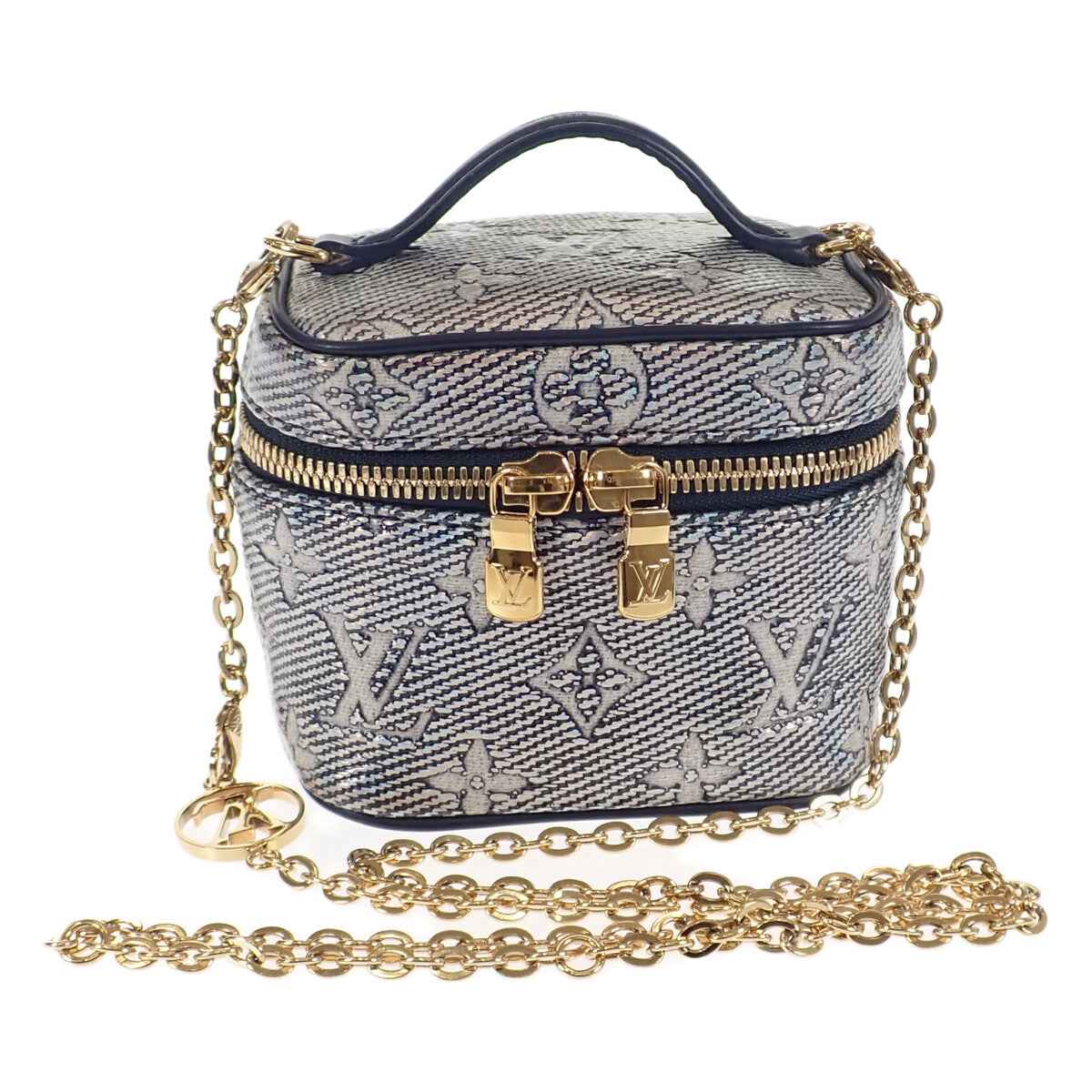 ルイヴィトン LOUIS VUITTON ミクロ ヴァニティ M82467 2WAYバッグ ハンドバッグ モノグラム ジャガード デニム ネイビー レディース【中古】【Aランク】