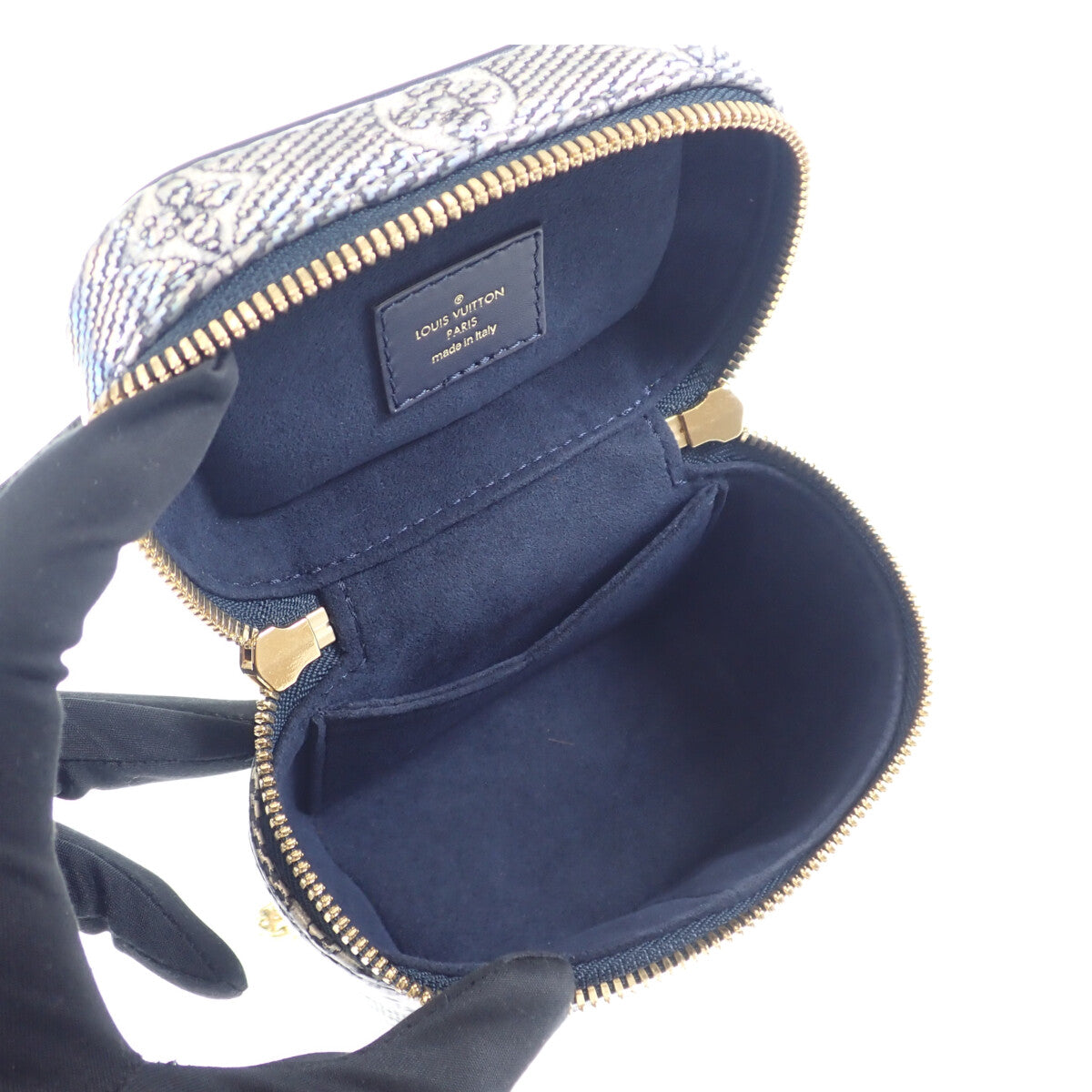路易威登 LOUIS VUITTON Micro Vanity M82467 兩用包 手提包 Monogram 提花丹寧布 海軍藍 女士【中古品】【A級】