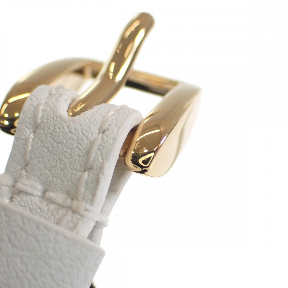 グッチ GUCCI 編み込み 684631_IAAA1_8078 ブレスレット レザー ホワイト ゴールド サイズS レディース【中古】【Aランク】