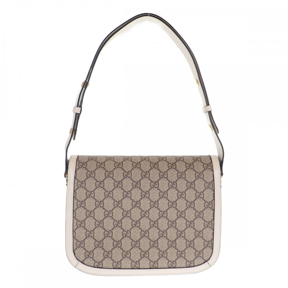 グッチ GUCCI ホースビット 1955 602204_92TCG_9761 ショルダーバッグ GGスプリームキャンバス レザー ベージュ エボニー ゴールド金具 レディース【中古】【SAランク】