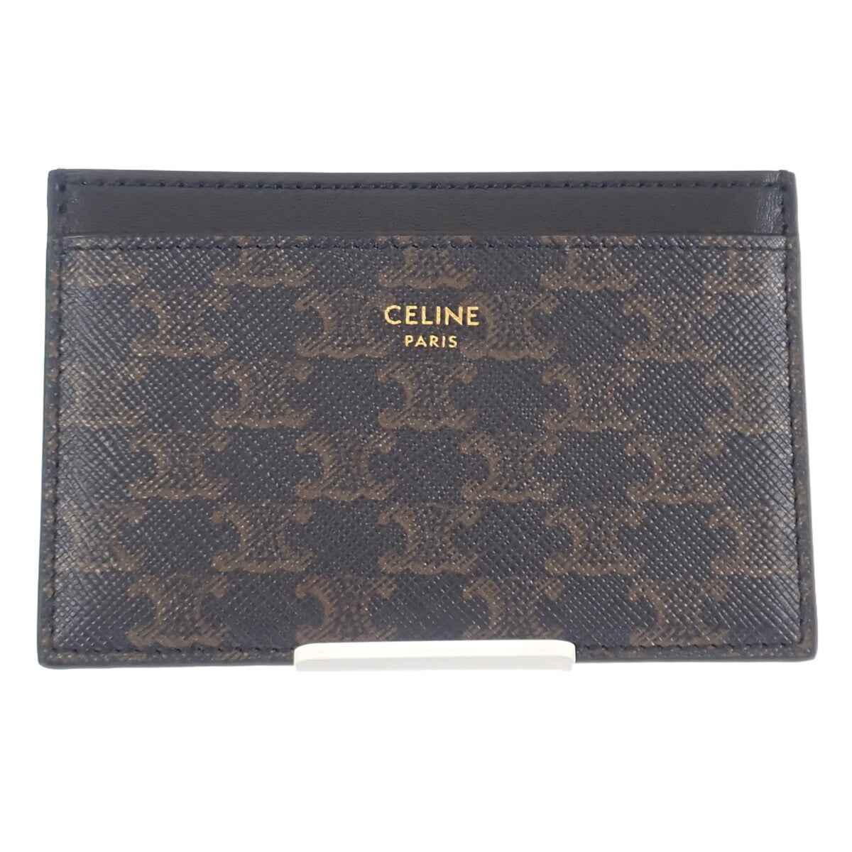 セリーヌ CELINE カードホルダー 10B702BQ4.38NO カードケース PVC カーフ ブラック レディース【中古】【Aランク】