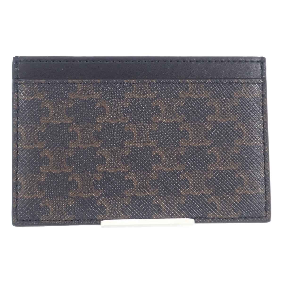 セリーヌ CELINE カードホルダー 10B702BQ4.38NO カードケース PVC カーフ ブラック レディース【中古】【Aランク】