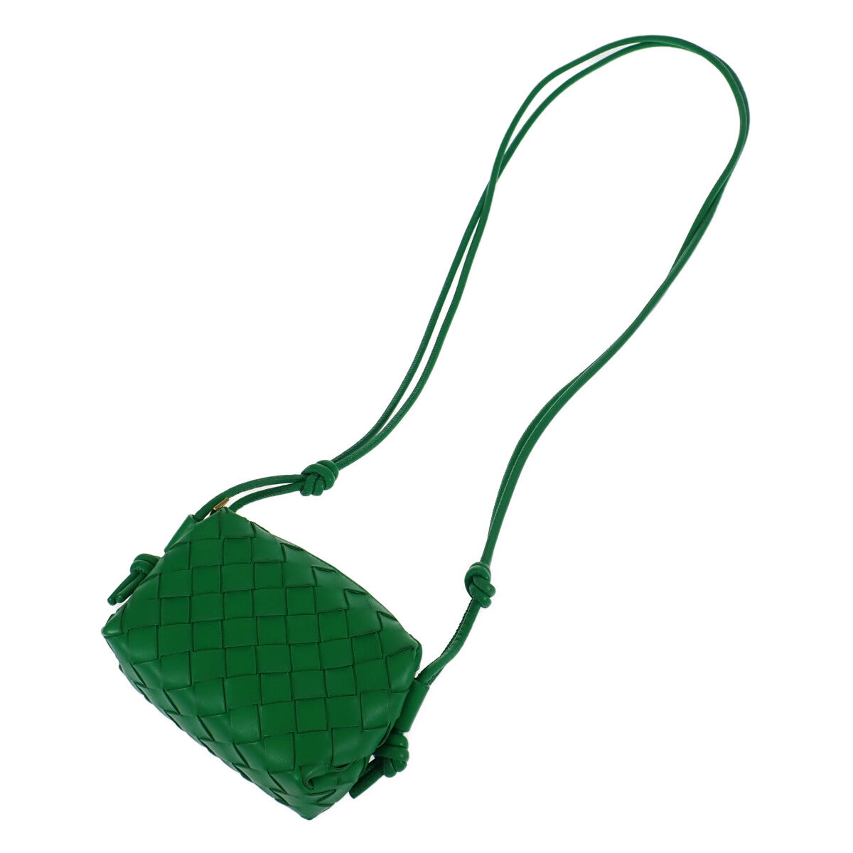 ボッテガヴェネタ BOTTEGA VENETA ミニループカメラバッグ イントレチャート 680254V1G113722 ショルダーバッグ ラムスキン パラキート レディース【中古】【Aランク】