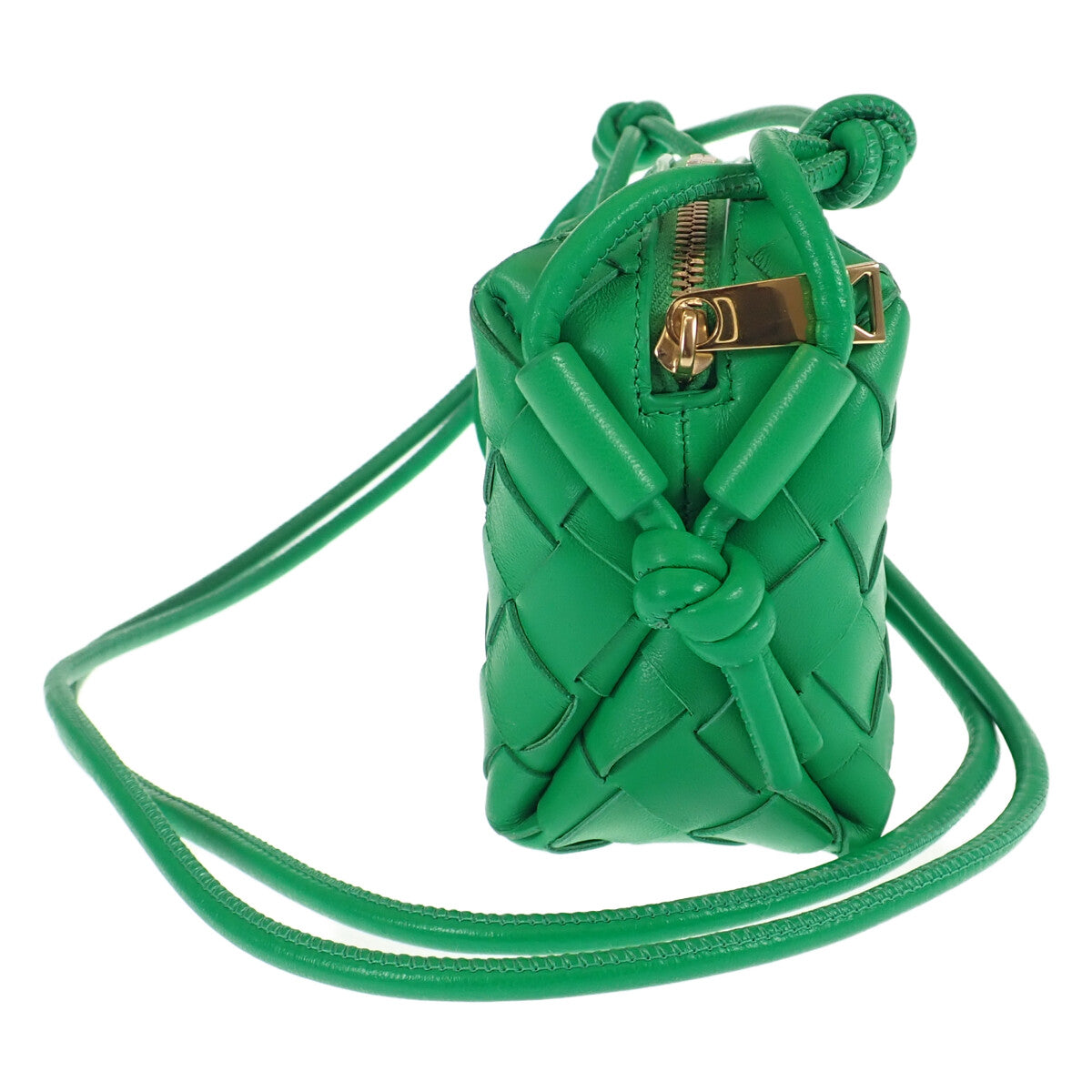 ボッテガヴェネタ BOTTEGA VENETA ミニループカメラバッグ イントレチャート 680254V1G113722 ショルダーバッグ ラムスキン パラキート レディース【中古】【Aランク】