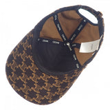 セリーヌ CELINE トリオンフモノグラム ベースボール S 2AUA1731O キャップ コットン ブラウン レディース【中古】【Aランク】