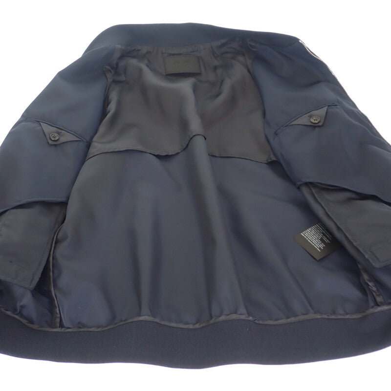 普拉達 PRADA 飛行員夾克 48 SGH039_R121_I18 尼龍夾克 尼龍 海軍藍 男款【中古】【A級】