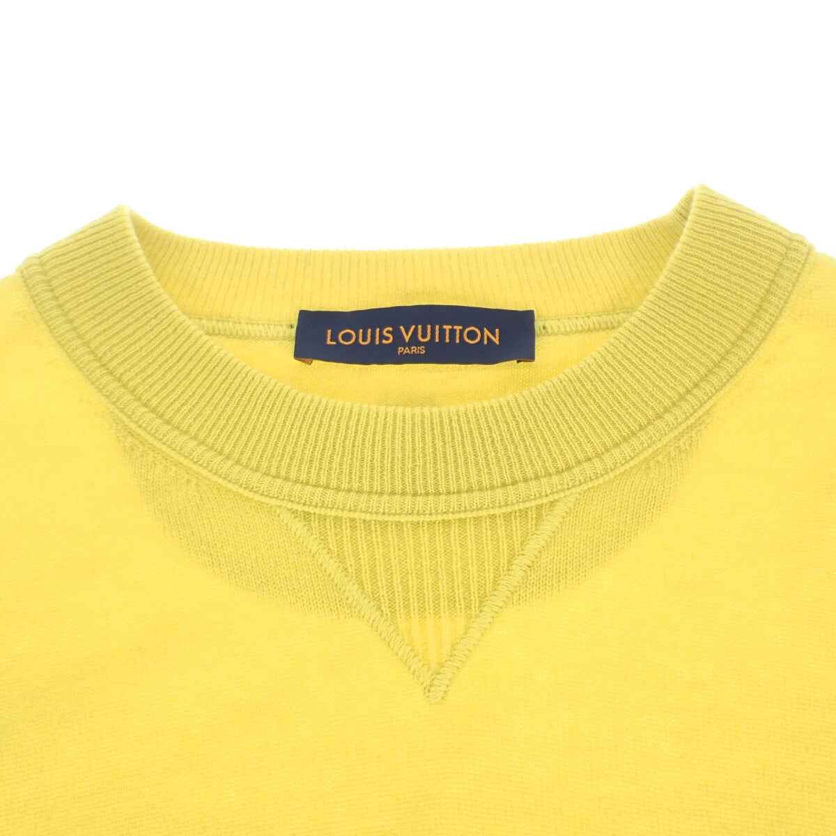 ルイヴィトン LOUIS VUITTON インサイドアウトニット L セーター カシミヤ シルク ナイロン イエロー メンズ【中古】【ABランク】