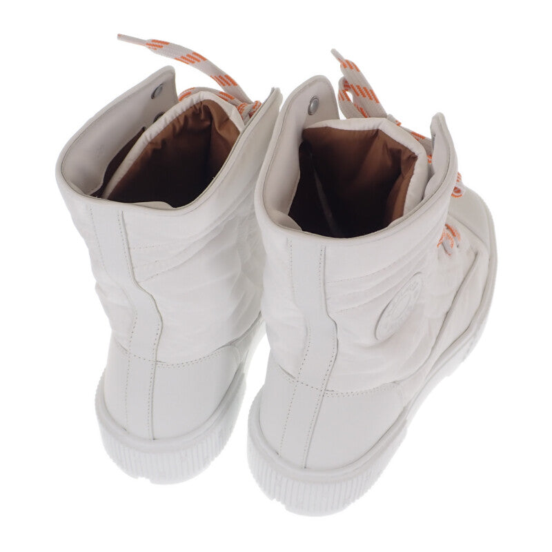 エルメス HERMES フレッシュ アンクルブーツ ハイカット シューズ 38 H222052Z_90370 スニーカー カーフ キルティングパラシュートファブリック ホワイト レディース【中古】【Sランク】
