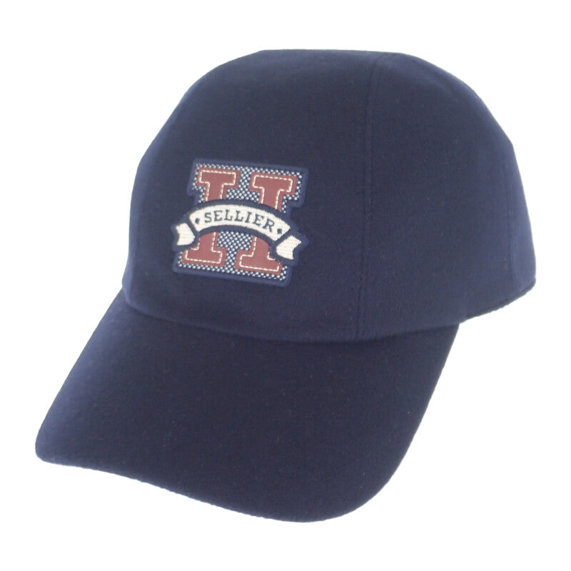 エルメス HERMES デイヴィス・H・セリエ キャスケット 23AW 58 H232032N_I258 キャップ カシミヤ シルク レーヨン ネイビー メンズ レディース【中古】【Sランク】