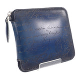 ベルルッティ Berluti カリグラフィ エコバッグ レザー ナイロン ブルー ブラック メンズ【中古】【ABランク】