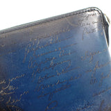 ベルルッティ Berluti カリグラフィ エコバッグ レザー ナイロン ブルー ブラック メンズ【中古】【ABランク】