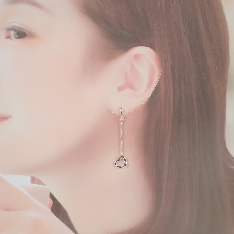蒂芙尼 TIFFANY&Co. Open Heart Drop 開心形水滴耳環 60112465 純銀925 銀色 女士【中古】【A級】