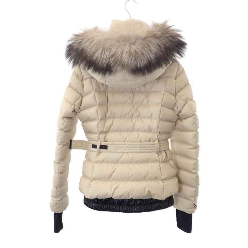 モンクレール MONCLER ショート 1 H20981A00053_5399E ダウンジャケット ナイロン ファー アイボリー レディース【中古】【Aランク】
