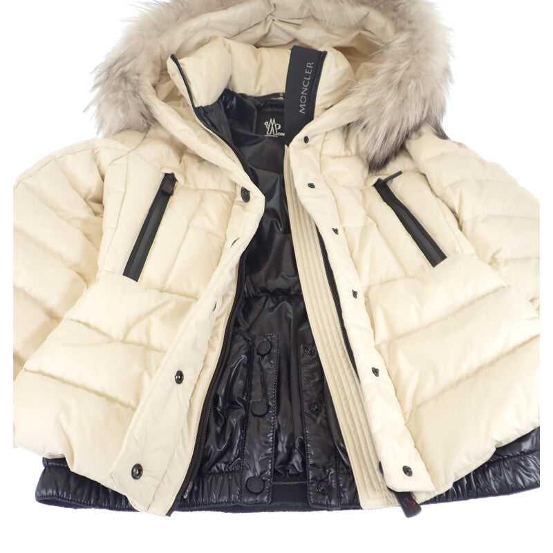 盟可睞 MONCLER 短款 1 H20981A00053_5399E 羽絨夾克 尼龍 附毛草 象牙白 女款【中古】【A級】