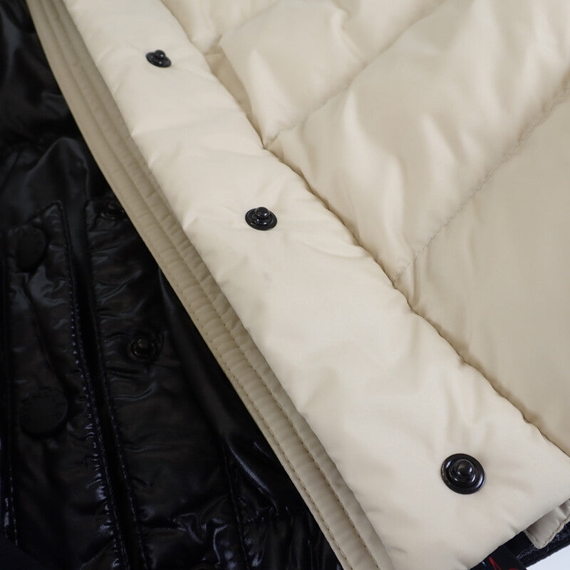 モンクレール MONCLER ショート 1 H20981A00053_5399E ダウンジャケット ナイロン シルバーフォックスファー アイボリー レディース【中古】【Aランク】