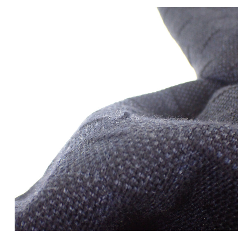 ルイヴィトン LOUIS VUITTON ネオ プティ ダミエ M77987 マフラー ウール レザー ネイビー メンズ レディース【中古】【ABランク】