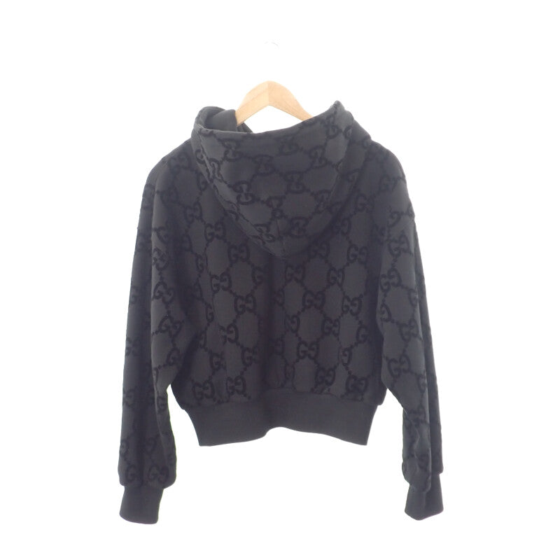 グッチ GUCCI GGブラッシュド フーデットジャケット XS 769546_XJF2X_1000 パーカー コットン ブラック メンズ レディース【中古】【Aランク】