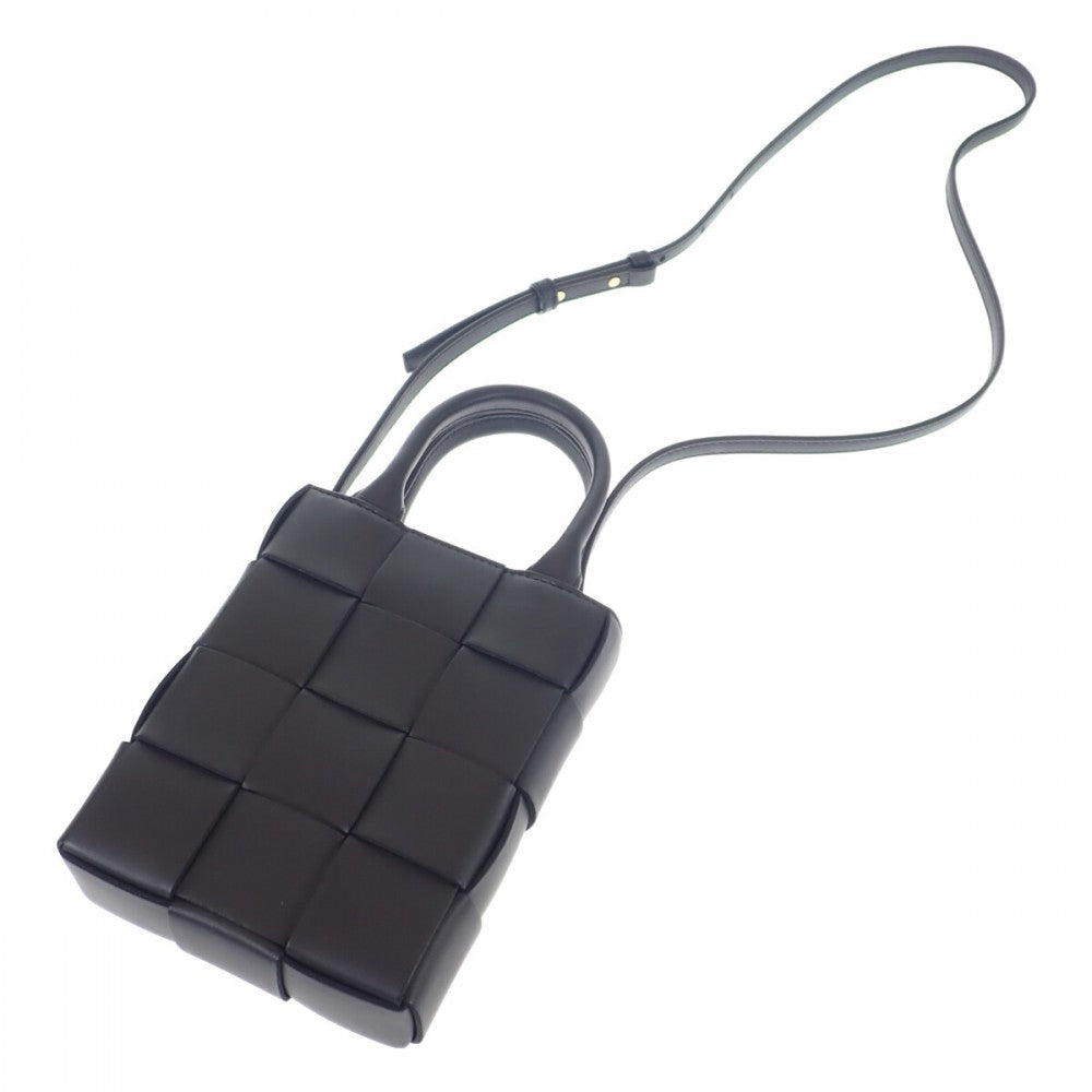 ボッテガヴェネタ BOTTEGA VENETA ミニ カセットトート 747755_VMAY1_8425 2WAYバッグ ラムスキン ブラック レディース【中古】【SAランク】