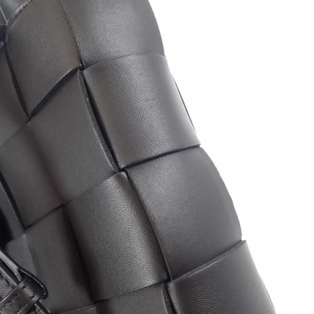 ボッテガヴェネタ BOTTEGA VENETA ミニ カセットトート 747755_VMAY1_8425 2WAYバッグ ラムスキン ブラック レディース【中古】【SAランク】