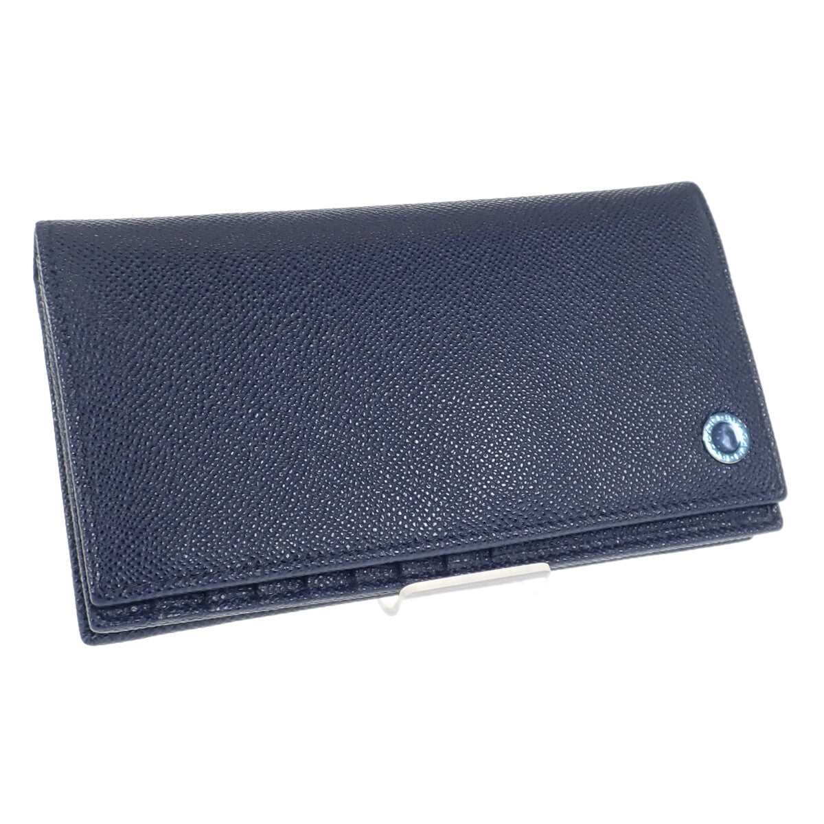 ブルガリ BVLGARI ブルガリ マン 283811 二つ折り財布 カーフ ネイビー メンズ【中古】【Aランク】