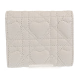 ディオール Dior カロ ハイビスカスウォレット S5175UNID_M030 三つ折り財布 カーフ ホワイト ゴールド金具 レディース【中古】【Aランク】