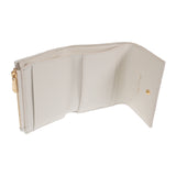 ディオール Dior カロ ハイビスカスウォレット S5175UNID_M030 三つ折り財布 カーフ ホワイト ゴールド金具 レディース【中古】【Aランク】