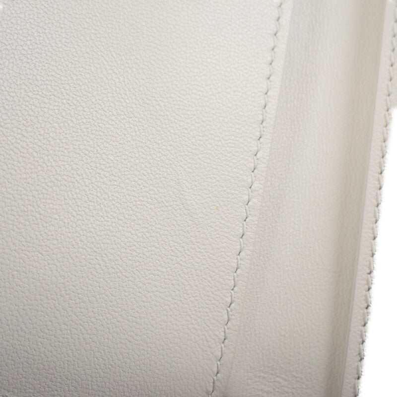 ディオール Dior カロ ハイビスカスウォレット S5175UNID_M030 三つ折り財布 カーフ ホワイト ゴールド金具 レディース【中古】【Aランク】